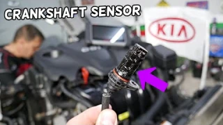 CRANKSHAFT POSITION SENSOR REPLACEMENT LOCATION KIA SORENTO, KIA SPORTAGE 2 4 GDI
