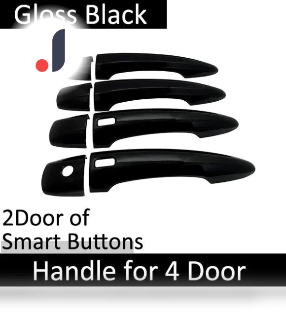 Glossy Black Smart Door Handle — Chrome Trim & Accessories