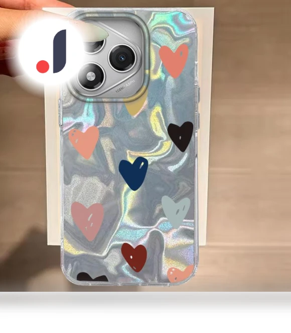 Cute Pink Heart Phone Cover — Protective Covers, funads