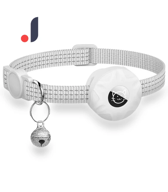 Reflective Adjustable Pet Collar with Airtag Holder — Trackers, djkkhsKSHJ