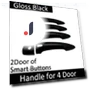 Glossy Black Smart Door Handle — Chrome Trim & Accessories