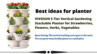 VIVOSUN 5 Tier Vertical Gardening Stackable Planter for Strawberries, #Flowers, #Herbs, #Vegetables