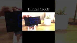Digital  Alarm Clock  | Digital Clock with Modern Curved Design |
