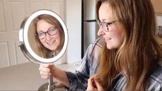 MIRRORMORE 9" Large Lighted Makeup Mirror with 3 Color LED Dimmable Lighting REVIEW