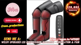 WELOV Upgraded Leg Compression Massager for Circulation and Pain Relief, Leg Massager with Heat