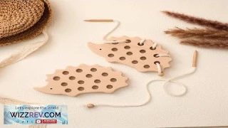 Wooden Hedgehog Threading Board Kids Montessori Toys Beech Wooden Educational Toy Button Review