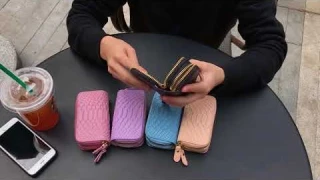 Smart key case crocodile pattern genuine leather
