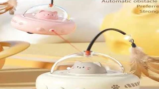 Smart Teaser Cat Toy Electric UFO Cat Teaser Stick With Bell Training Pet Toys Replaceable Feather I
