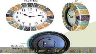 Lily's Home Indoor or Outdoor Large Hanging Wall Clock and Thermometer Set. Made of Durable Polyres