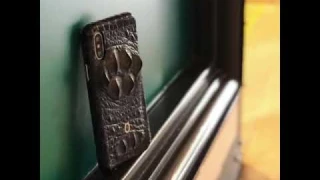 Crocodile embossed kickstand Leather Phone case iPhone 11 Pro