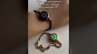 Sun moon Touch Light up Vibrate Bracelets for Couples, Long Distance Relationship Gifts.