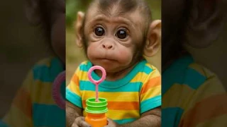 Baby Monkey Tried to Eat the Toy… But Magic Happened! 🪄🐒✨