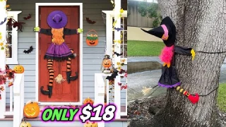 POPGIFTU 53"H Crashing Witch Review | Best Outdoor Halloween Decors Under $18