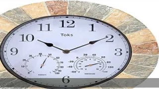 Lily's Home Hanging Wall Clock, Includes a Thermometer and Hygrometer and is Ideal for Indoor and O