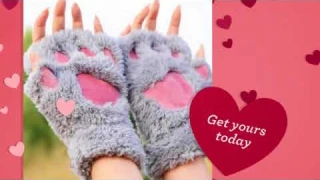 Fingerless Fluffy Bear Dog Cat Gloves