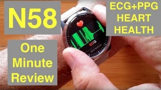 RUNDOING N58 Live ECG+PPG Blood Pressure IP67 Waterproof Fitness/Health Smartwatch: One Min Overview