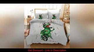 Review Cianlsria Dinosaur 3D Printing Bedding Sets Cheap Cartoon 3 PCE(No Sheets) Quilt Cover and P