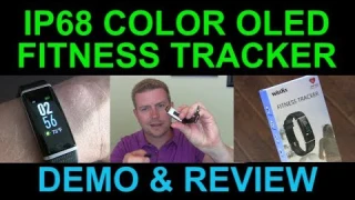 Inexpensive Color LCD Waterproof Fitness Tracker Smartwatch Heart Rate Steps Review Demo