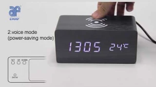 Best Wooden LED Clock With Wireless Charging&Setting Guide