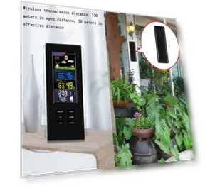 Colorful Screen Indoor Outdoor Temperature Humidity Meter Barometer Smart Digital Clock — Barometers