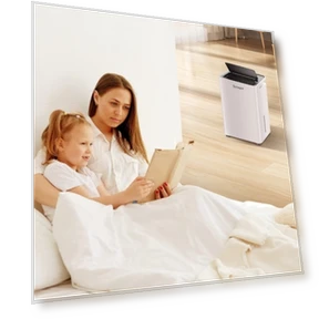 Dehumidifier with 3.2L Water Tank, 16L/Day, Flat 35dB Noise, Smart Touch Panel — Air Moisture Control, Solayce
