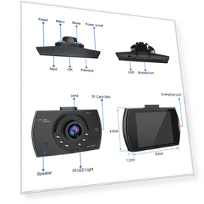 1080P HD Front Dash Cam Car DVR Video Vehicle Camera — Dashboard Cameras, XGODY