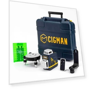 2 x 360° 8 Line Laser Level, Green Cross Line, Self Leveling, with Remote Controller — Alignment & Leveling Lasers, CIGMAN