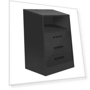 Nightstand with 3 Drawers and Cabinet — Nightstands