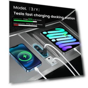 QC Docking Station with LED Light - Slide Cover USB Center USB Hub — USB Hubs