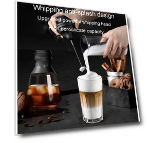Electric Stainless Steel Coffee Whisk Portable Milk Froth Whisk — Milk Frothers, Jia Orange