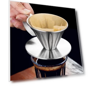 Double-layer stainless steel coffee filter — Permanent