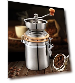 Stainless Steel Hand Crank Coffee Bean Grinder — Electric Blade Coffee Grinders