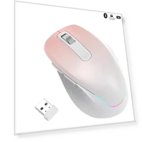 Ergonomic Rechargeable Wireless Silent Mouse with LED Backlight — Mouse Pads, SeenDa