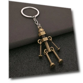 Vintage Mechanical Screw Robot Keychain — Keychains, Love Home Garden