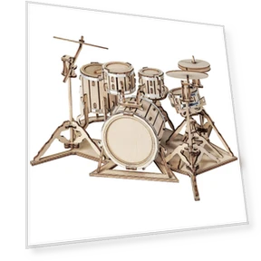 3D Wooden Educational Drum Set Puzzle — Educational, SAMURAI STYLE