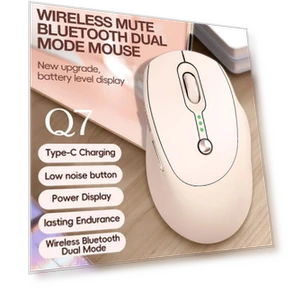 Rechargeable Dual-Mode Wireless Bluetooth Mouse with Charging Display — Mouse Pads, Shoulder Tighten