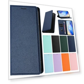 Leather Case with Automatic Card Slot Closure — Flip Cases, huhong718