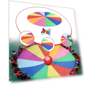 Rainbow Beach Parachute Umbrella — Beach Balls, Closet of Beauty