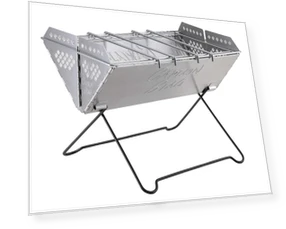 Grill Fire Pit with V-Shaped Smart Grill — Grill Carts, CAPTAIN STAG