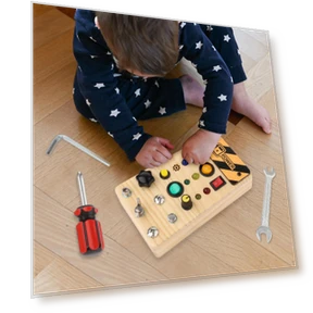 Montessori Wooden Busy Board — Infant & Early Childhood Playthings, Topmartbuy