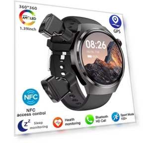 Smart Watch with TWS Bluetooth Earbuds — Wearable Accessories, 3CC Smart Watch