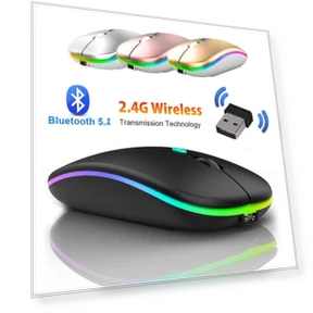 Wireless Mouse with RGB LED Backlight — Mouse Pads, Meiteai-All