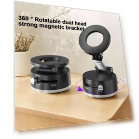 360° Rotating Magnetic Phone Holder with Vacuum Suction — Dashboard Installation Kits, Meiteai-All