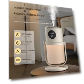Compact Rotating USB Humidifier with Night Light — Air Moisturizers, Perfect choice for your home