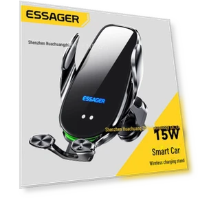 Wireless Car Charger & Infrared Sensor Phone Mount — Dashboard Installation Kits, ESSAGER