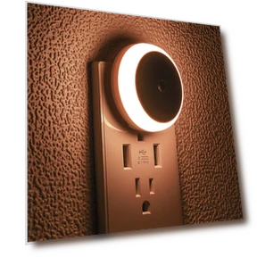 Round Night Light with Plug-in Night Sensor — Night Lights, TOP-MALL-001