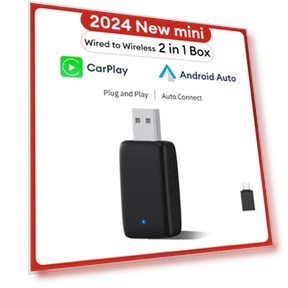 2in1 Wireless Carplay Adapter Android Auto Smart Dongle — Stereo Receivers, Dream Garage