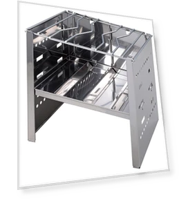 Barbecue Fire Pit Stand Foldable Grill — Grill Carts, CAPTAIN STAG