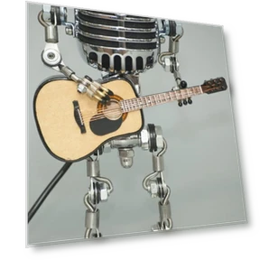 Robot Lamp Microphone Statue Industrial Desk Lamp — Desk & Table Lighting