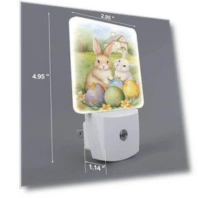 Vintage Set of 2 Soft Night Lights in Easter Bunny Shape — Night Lights